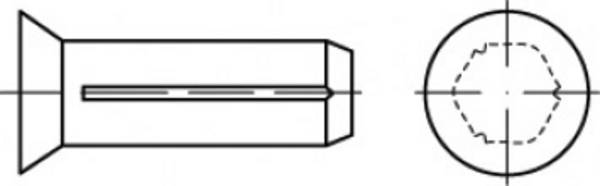 TOOLCRAFT  TO-5386230 rýhovaný hřebík s zápustnou hlavou  (Ø x d) 6 mm x 20 mm ocel  250 ks