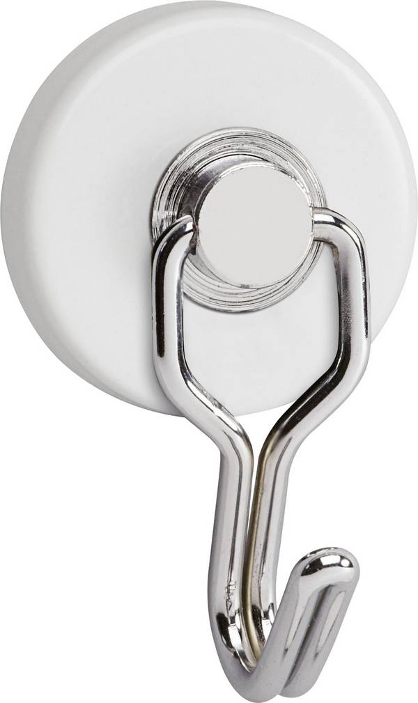 Maul magnet  (Ø x v) 35 mm x 53 mm kulatý, s hákem bílá, stříbrná 2 ks 6155702