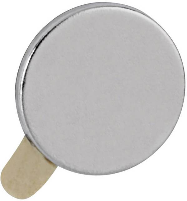 Maul neodymový magnet  (Ø x v) 10 mm x 1 mm disk, samolepicí stříbrná 20 ks 6167196