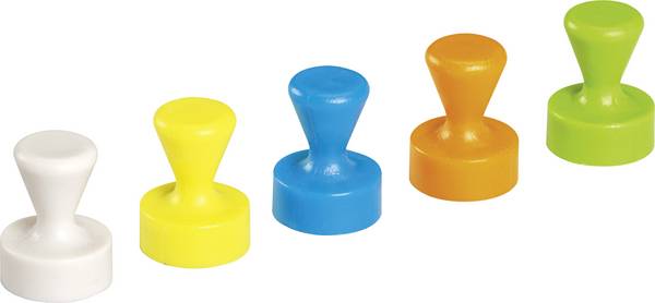 Maul neodymový magnet 6168599 (Ø x v) 12 mm x 16 mm kuželka  bílá, žlutá, modrá, zelená, oranžová 10 ks 6168599