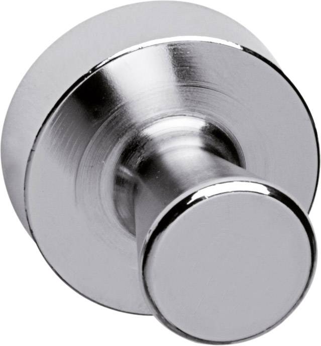 Stříbrný válcový magnet s hladkým povrchem, vhodný pro připevňování poznámek na magnetické plochy.