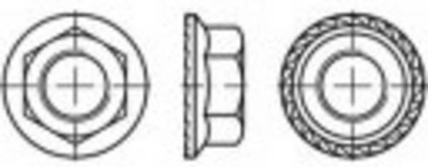 TOOLCRAFT  TO-5444721 šestihranné matice s ozubením a přírubou M8     88934   200 ks