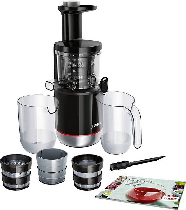 Bosch Haushalt DE-MESM731M pomalý odšťavňovač, 150 W, černá, stříbrná (matná)