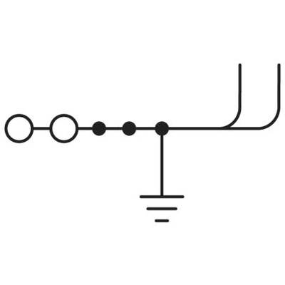 Jednoduchý elektrický symbol schématu s propojenými kruhy a čarami, který znázorňuje uzemnění.
