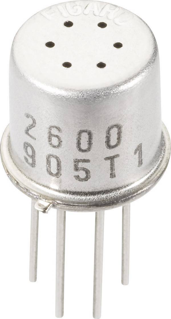 Figaro TGS-2600 senzor plynu Rozsah teploty: -10 až + 50 °C · Detekovaná koncentrace (optimální rozsah): 1 až 30 ppm (Ø x v) 9.2 mm x 7.8 mm