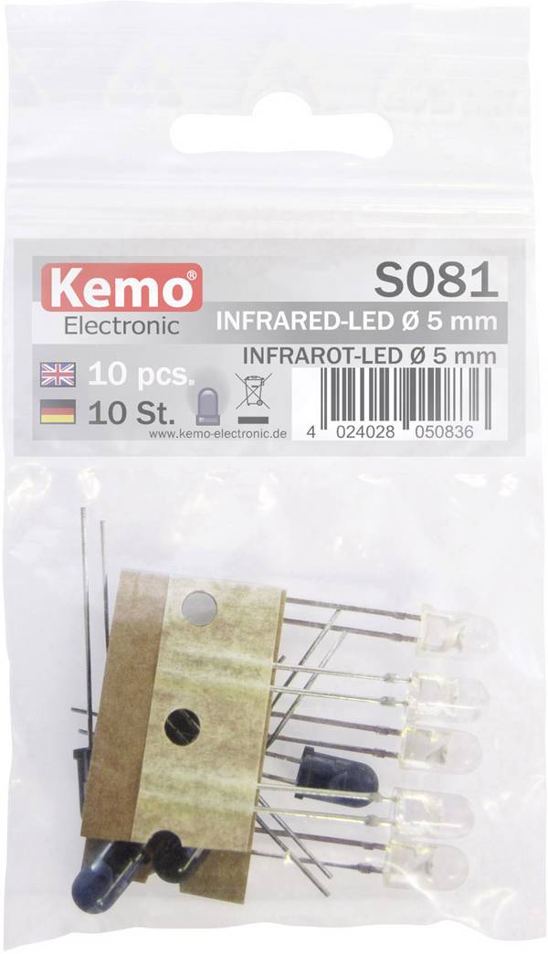 Kemo S081 sada LED 870 nm, 925 nm   5 mm  radiální