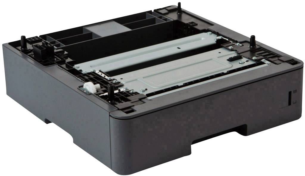 Černý papírový zásobník pro tiskárnu, který slouží jako další kazeta ke zvýšení kapacity papíru v tiskárně.