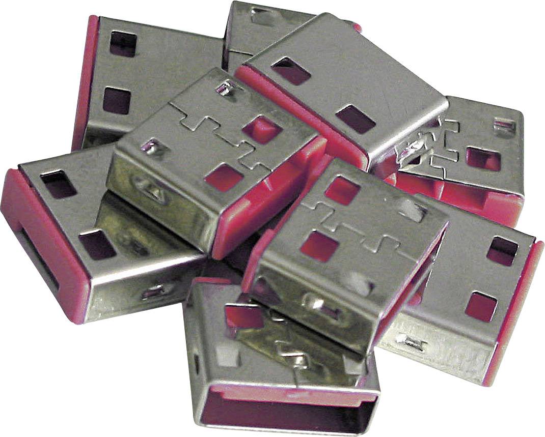 LINDY zámek portu USB USB-Lock sada 10 ks růžová  bez klíče 40460