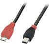 LINDY USB kabel USB 2.0 USB Micro-B zástrčka, USB Mini-B zástrčka 1.00 m černá s funkcí OTG 31718