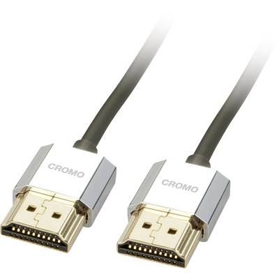 Dva HDMI kabely se stříbrnými konektory jsou vidět. Na koncovkách je nápis 'CROMO'. Vhodné pro video a audio připojení.