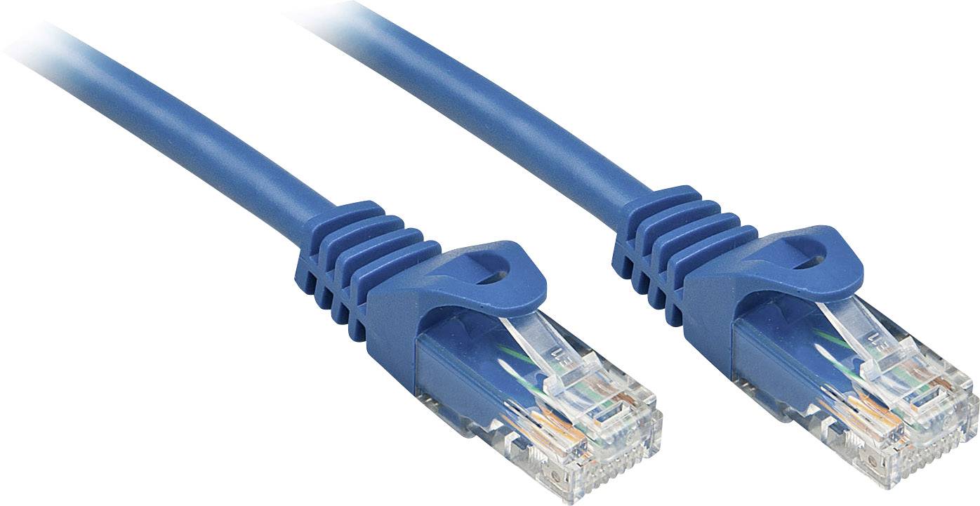 LINDY 48171 RJ45 síťové kabely, propojovací kabely CAT 6 U/UTP 0.50 m modrá s ochranou 1 ks