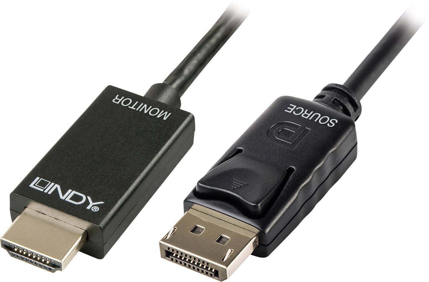 LINDY DisplayPort / HDMI kabelový adaptér Konektor DisplayPort, Zástrčka HDMI-A 5.00 m černá 41704 Kabel DisplayPort