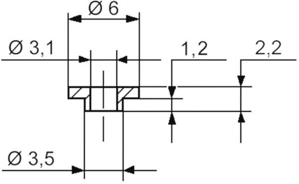 TRU COMPONENTS TC-V5359-203 izolační objímka 1 ks vnější Ø: 6 mm, 3.5 mm vnitřní Ø: 3.1 mm