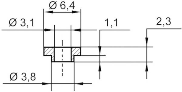 TRU COMPONENTS TC-V5731-203 izolační objímka 1 ks vnější Ø: 6.4 mm, 3.8 mm vnitřní Ø: 3.1 mm