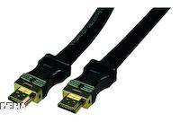 Dva černé HDMI kabely se zlatými konektory leží vedle sebe.