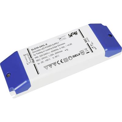 LED driver 'SLD30-24VL-E': Vstup 220-240V, 50/60Hz; Výstup 24V, 1,25A, 30W; stmívatelný pomocí triak stmívačů.
