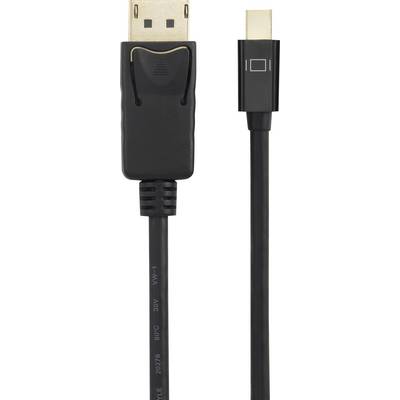Černý kabel s konektory DisplayPort a HDMI, vhodný pro digitální připojení zařízení, jako jsou počítače a monitory.