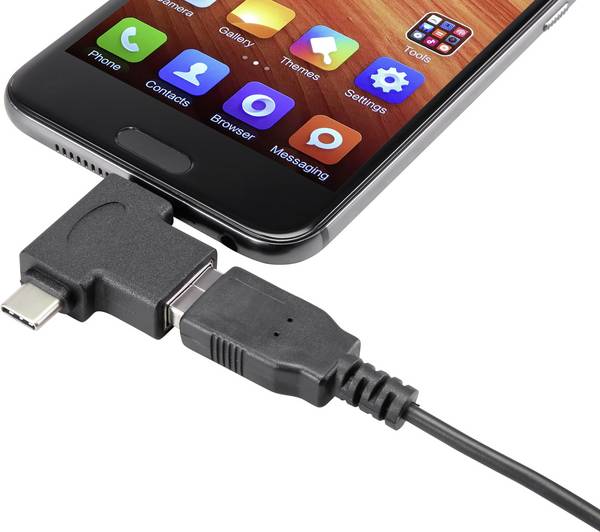 Renkforce USB 3.0 adaptér [1x USB-C® zástrčka, micro USB 2.0 zástrčka B - 1x USB 3.1 zásuvka A ]   s funkcí OTG, pozlacené kontakty