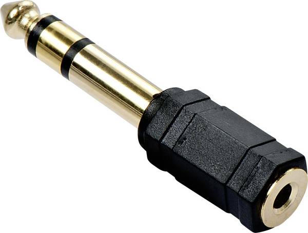 LINDY 35620 Lindy - Audio-Adapter - Stereo-Stecker (M) bis Stereo Mini-Klinkenstecker (W) jack audio adaptér [1x jack zástrčka 6,3 mm - 1x jack zásuvka 3,5 mm] černá