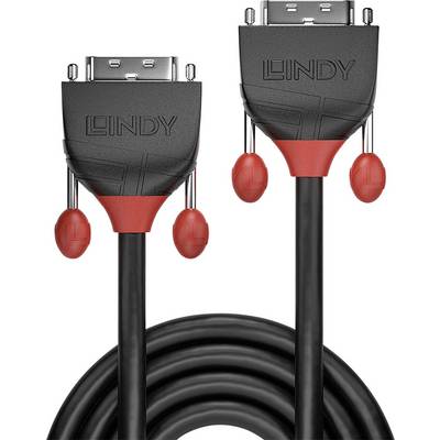 Linkový DVI kabel s červeno-černým designem konektorů, vhodný pro vysoce kvalitní video přenosy.