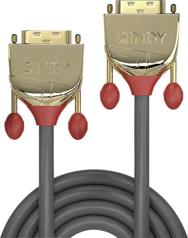 LINDY DVI kabel DVI-D 18 + 1 pól Zástrčka, DVI-D 18 + 1 pól Zástrčka 20.00 m šedá 36217 DVI kabel