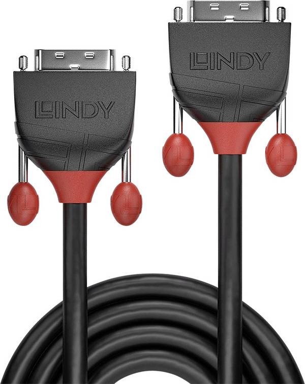LINDY DVI kabel DVI-D 24+1pol. Zástrčka, DVI-D 24+1pol. Zástrčka 2.00 m černá 36252 DVI kabel