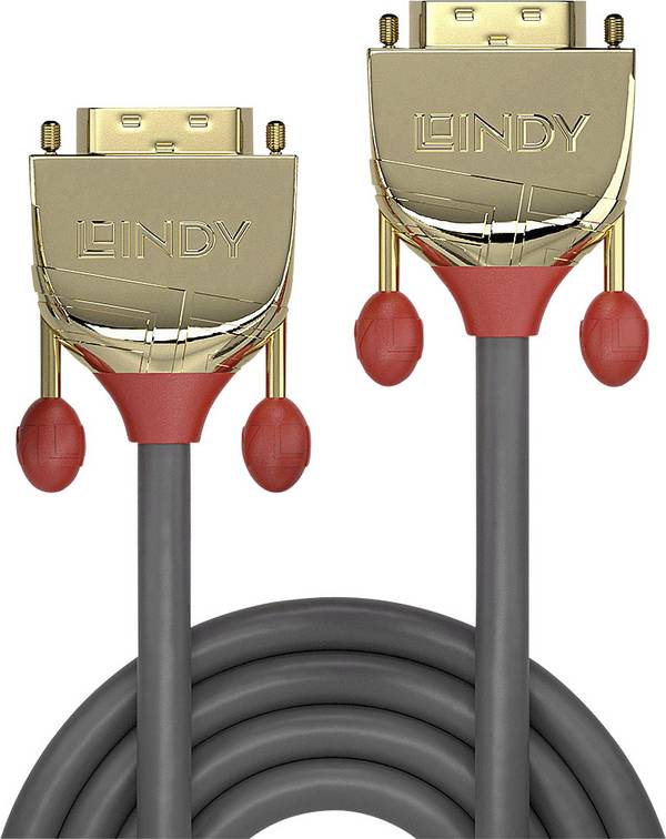 LINDY DVI kabel DVI-D 18 + 1 pól Zástrčka, DVI-D 18 + 1 pól Zástrčka 10.00 m šedá 36215 DVI kabel