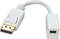 Adaptérový kabel DisplayPort na Mini DisplayPort v bílé barvě. Slouží k připojení DisplayPort kabelu k zařízení s Mini DisplayPort.