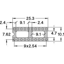 Patice pro IO Preci Dip 110-83-320-41-001101, 20pól., 7,62 mm, pozlacené kontakty