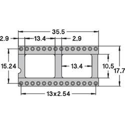 Patice pro IO Preci Dip 110-83-628-41-001101, 28pól., 15,24 mm, pozlacené kontakty