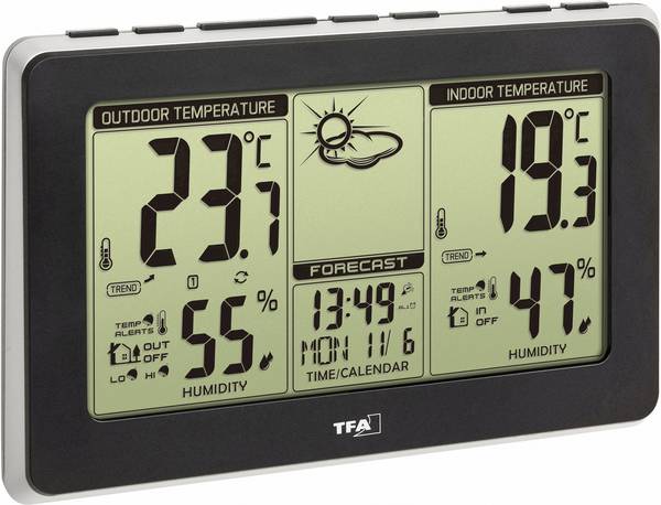 TFA Dostmann Mondo 35.1151.01 digitální bezdrátová meteostanice Předpověď pro 1 den Počet senzorů (max.) 3