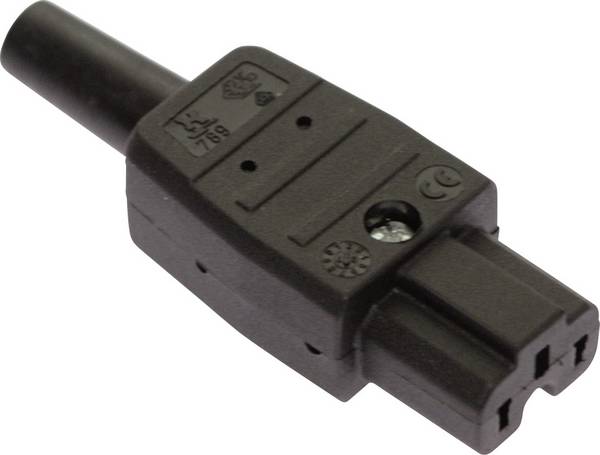 AS Schwabe 62083 IEC konektor C15/C16 zástrčka, rovná Počet kontaktů: 2 10 A černá 1 ks