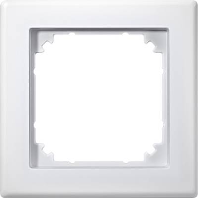 Čtvercový, bílý rámeček vypínače bez zabudovaného spínače. Vhodný pro standardní instalace na stěny.