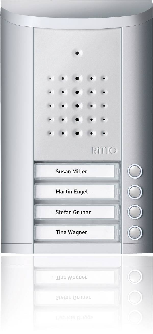 Ritto by Schneider 1840420  domovní telefon venkovní jednotka, stříbrná, 1840420