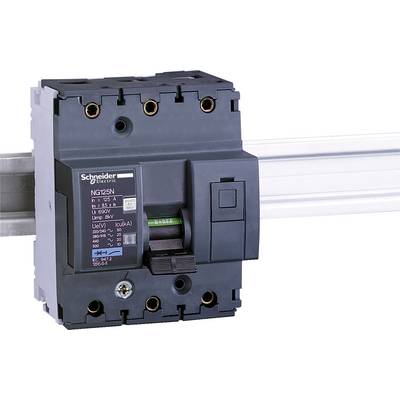 Jistič Schneider Electric, model NG125N, instalovaný na DIN liště. Slouží k nadproudové ochraně elektrických zařízení.