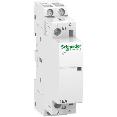 Bílá elektrická komponenta od společnosti Schneider Electric s označením 'iCT', vhodná pro proud 16A.