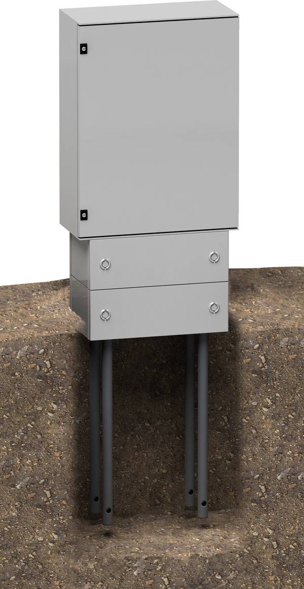 Schneider Electric NSYZM253G NSYZM253G Sokly s kabelovým vstupem  (š x v) 456 mm x 200 mm polyester šedobílá (RAL 7035) 1 ks Piece