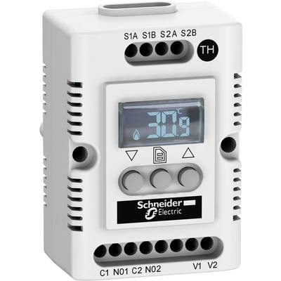 Elektronický termostat s digitálním displejem zobrazuje '30,9°C'. Horní lišta pro vstupy senzorů, spodní lišta pro napájecí svorky.