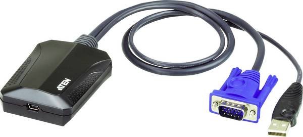 ATEN KVM adaptér [1x VGA zástrčka, USB 2.0 zástrčka A - 1x mini USB 2.0 zásuvka B]  černá