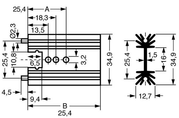 Fischer Elektronik 10018989 SK 104 38,1 STS profilový chladič 11 K/W (d x š x v) 38.1 x 34.9 x 12.7 mm TO-220 , SOT-32