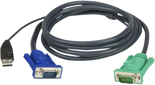 ATEN KVM adaptér [1x VGA zástrčka - 1x VGA zástrčka, USB 2.0 zástrčka A] 1.20 m černá