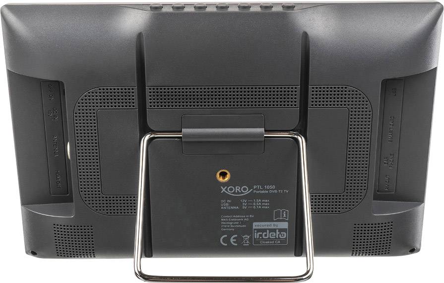 Přenosná TV 25.6 cm 10.1 palec Xoro PTL 1050 vč. freenet TV na 6 měsíců,  napájení z akumulátoru, vč. 12V připojovacího kabelu do auta, vč. antény  DVB-T černá | Conrad.sk