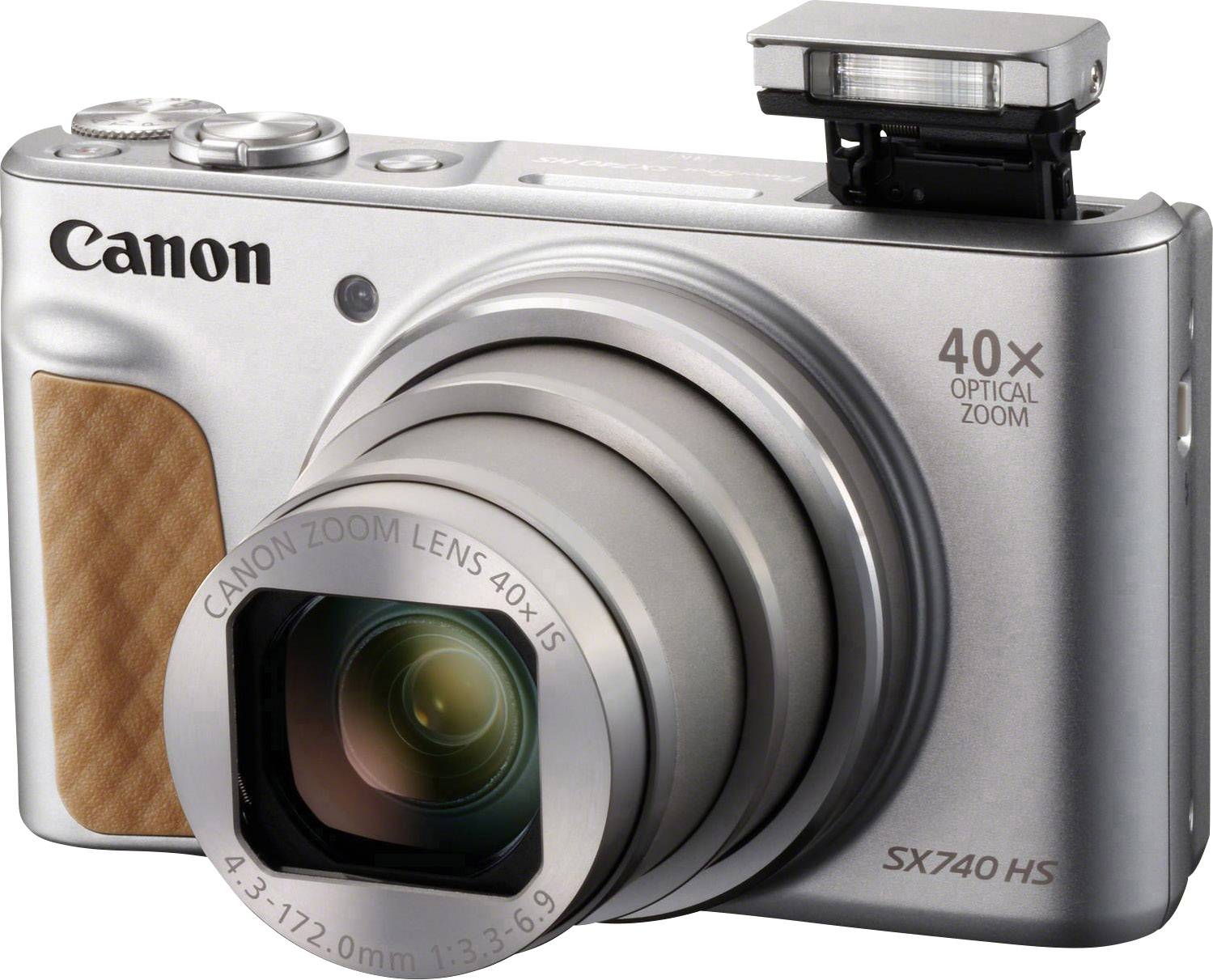 Canon PowerShot SX740 HS digitální fotoaparát 20.3 Megapixel Zoom (optický): 40 x stříbrná 4K video, Bluetooth, otočný a-8