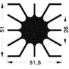 LED chladič Fischer Elektronik SK 46 20 SA 10020382, 2.15 K/W, (d x š x v) 51.5 x 51 x 20 mm