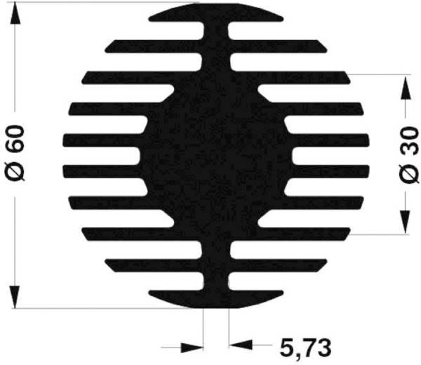 Fischer Elektronik 10021589 SK 578 50 SA LED chladič 1.45 K/W (Ø x v) 60 mm x 50 mm