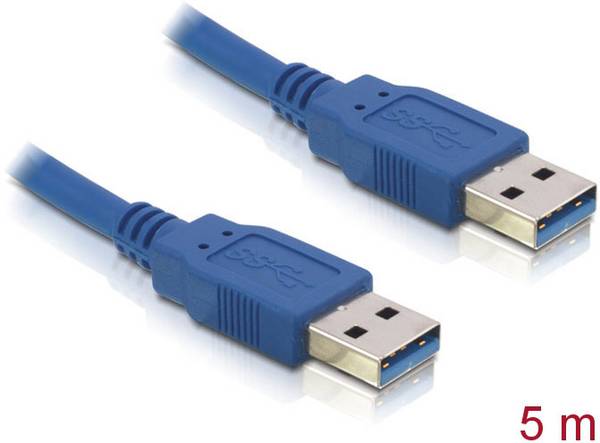 Delock USB kabel USB 3.2 Gen1 USB-A zástrčka, USB-A zástrčka 5.00 m modrá pozlacené kontakty 82537