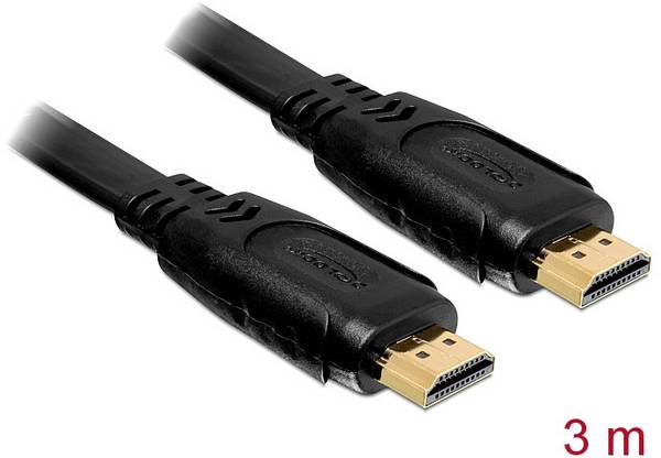 Delock HDMI kabel Zástrčka HDMI-A, Zástrčka HDMI-A 3.00 m černá 82671 4K UHD HDMI kabel