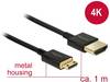 Delock HDMI kabel Zástrčka HDMI-A, Zástrčka HDMI Mini-C 1.00 m černá 84776 4K UHD, pozlacené kontakty HDMI kabel