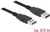 Delock USB kabel USB 3.2 Gen1 USB-A zástrčka, USB-A zástrčka 0.50 m černá pozlacené kontakty 85059