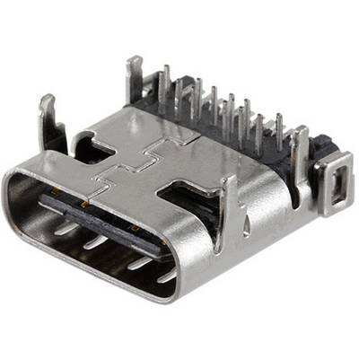USB-C konektor s kovovým pouzdrem a kontaktní lištou, vhodný pro přenos dat a nabíjení.